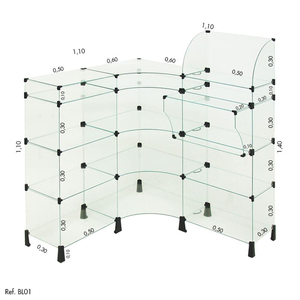 Balcão L com Caixa 1,10 x 1,10 x 1,10