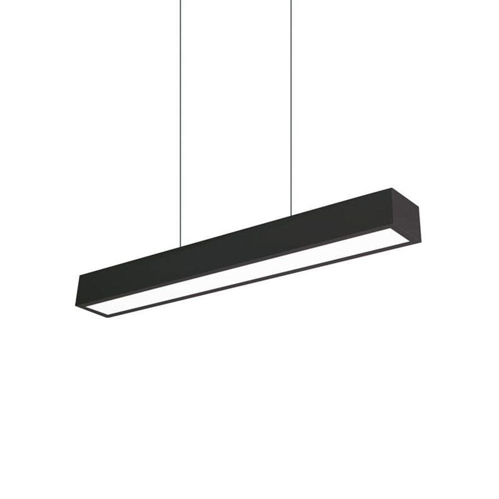 Lustre Pendente Newline Sobrepor V 466 Led Bivolt Preto 3000K Luz Amarela