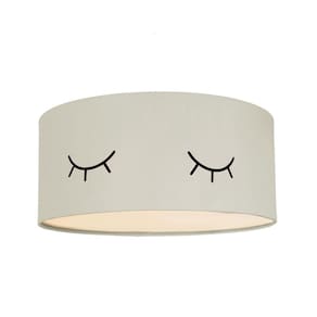 Luminária Plafon Infantil Olhinho Cúpula Cinza 30X15 2E27