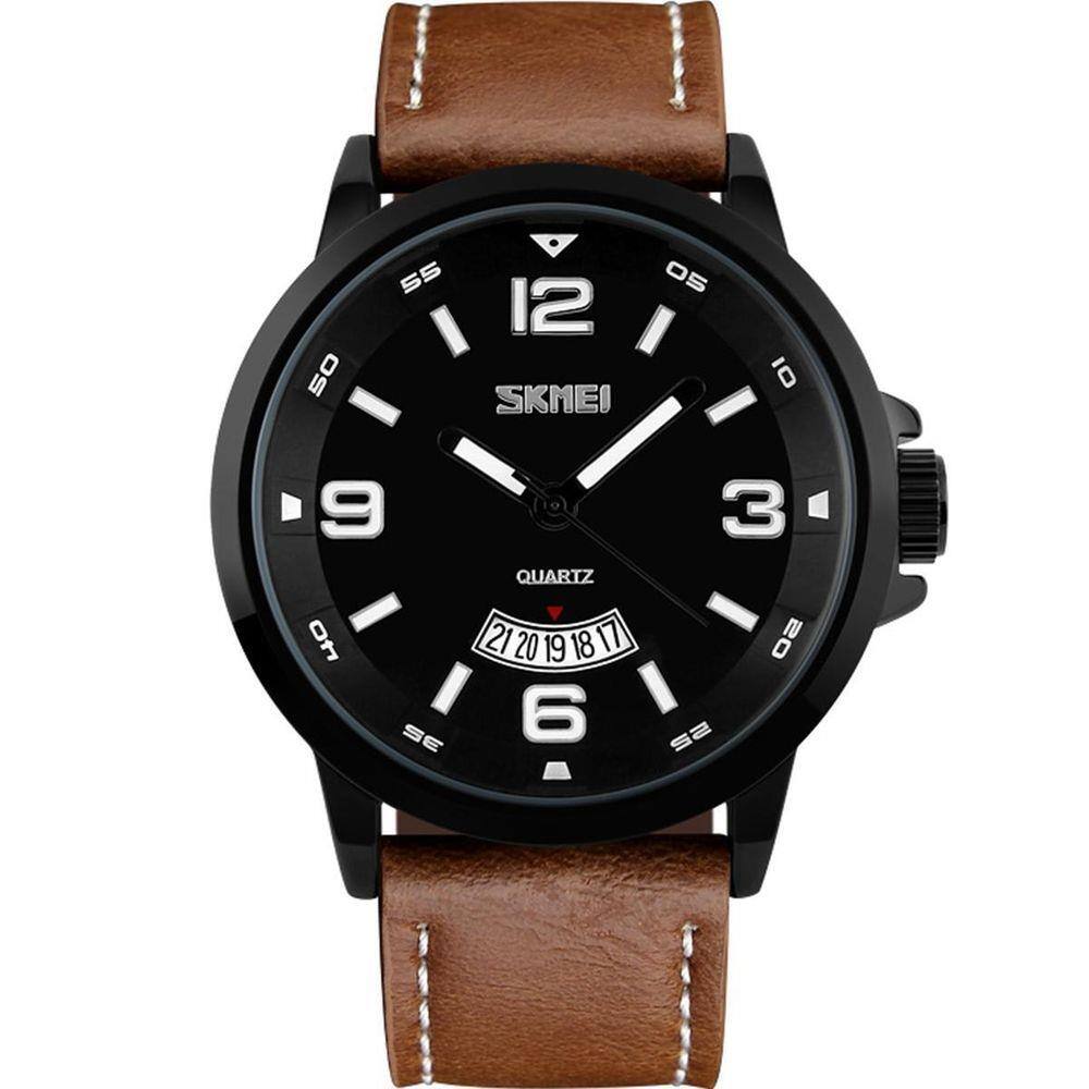 Relógio Masculino Skmei 9115 Esporte Analógico Couro Luxo Moda | Ponto