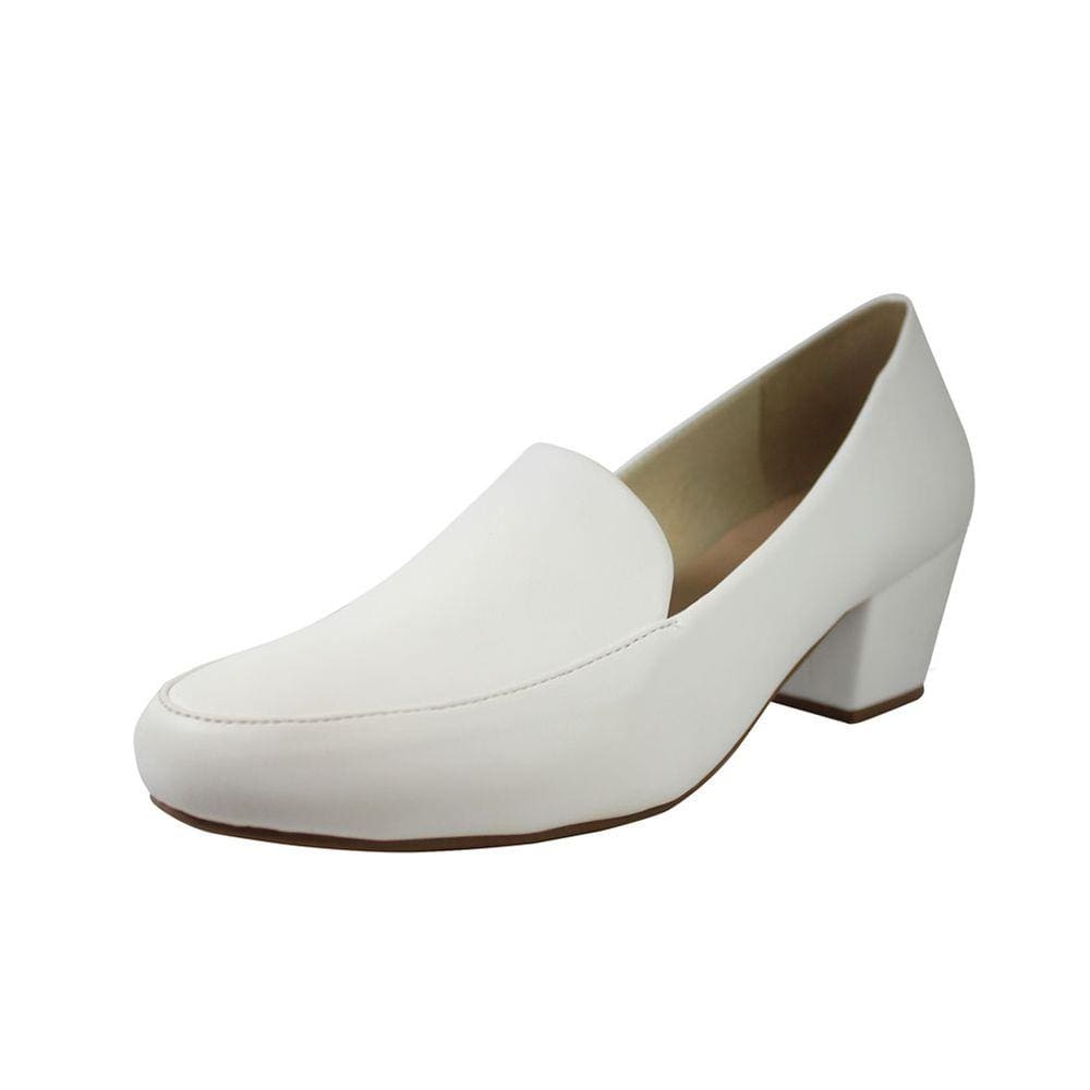 Scarpin Boneca Salto Baixo Grosso Luiza Sobreira Branco Mod. 2082