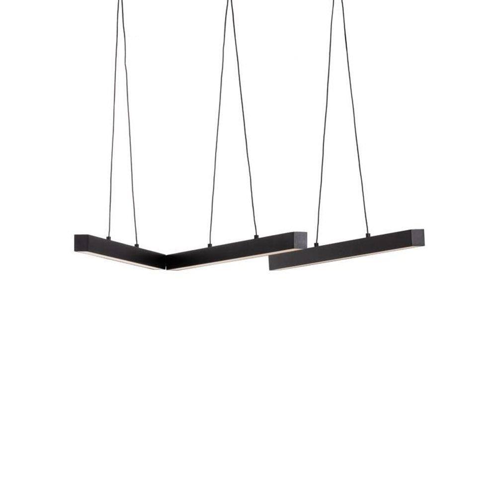 Lustre Pendente Newline Fit Led 725 Bivolt Preto 3000K Luz Amarela