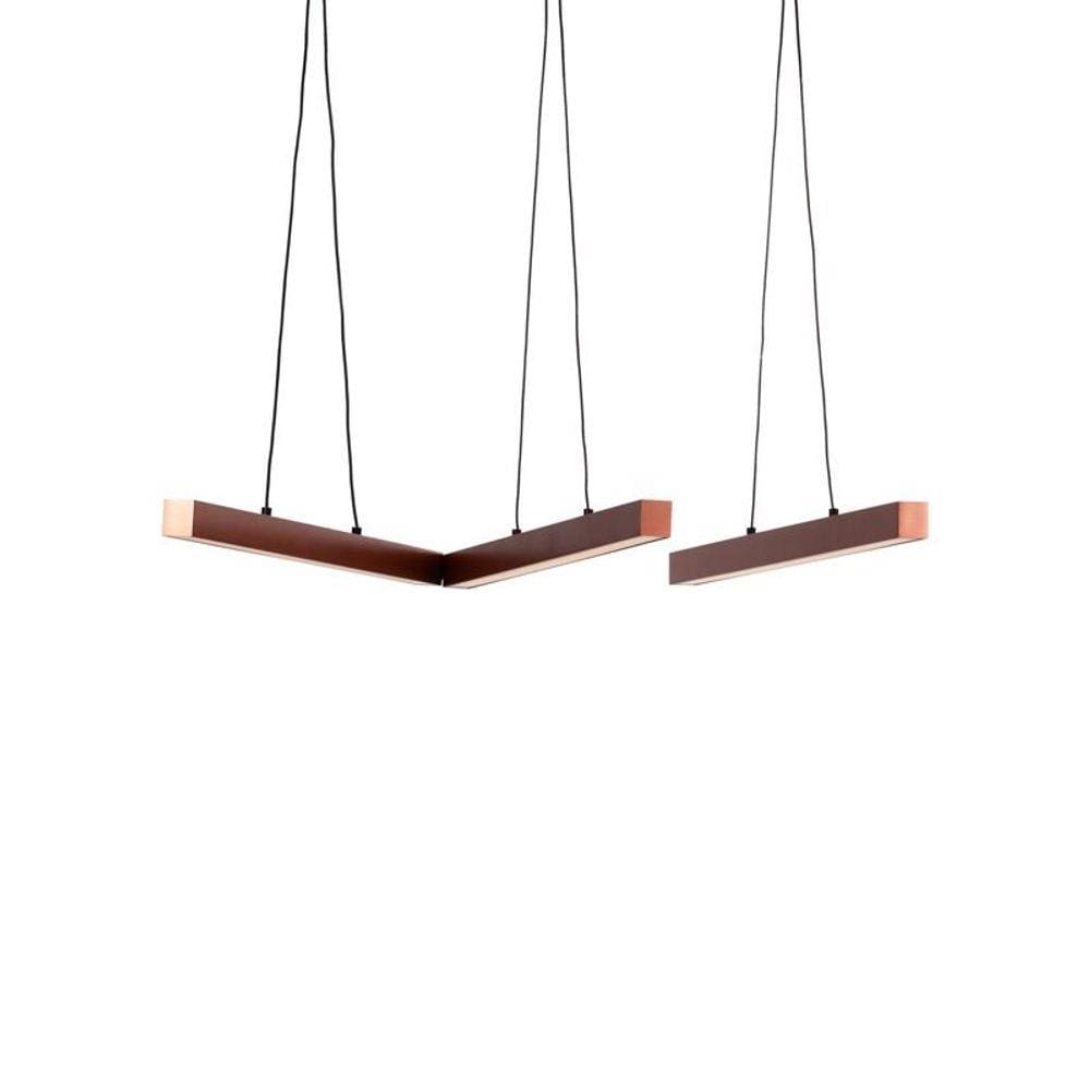 Lustre Pendente Newline Fit Led 725 Bivolt Cobre 3000K Luz Amarela
