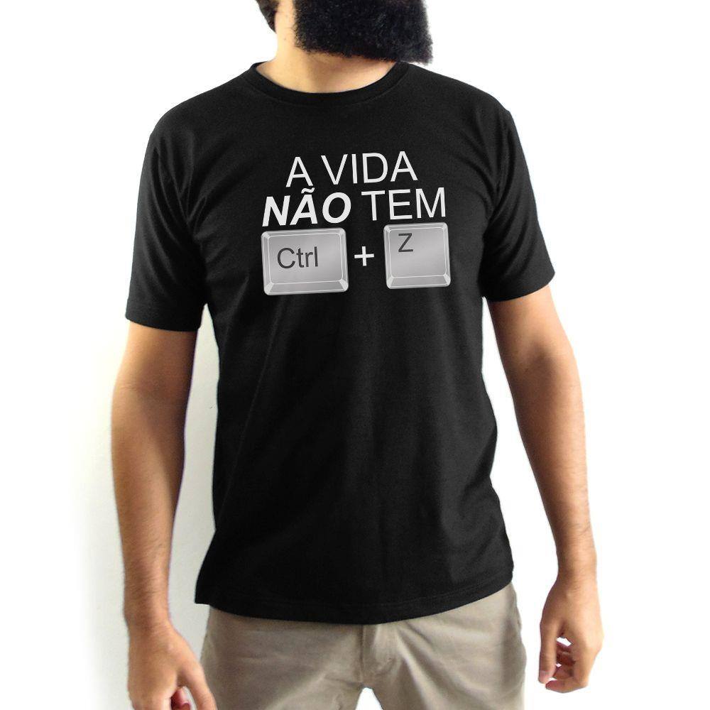 Camiseta Masculina A Vida Não Tem Ctrl+Z  Preta