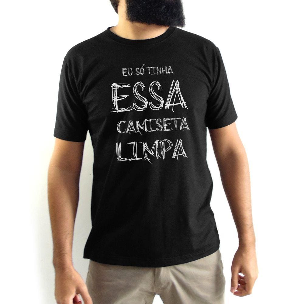 Camiseta Masculina Última Camiseta Limpa Preta