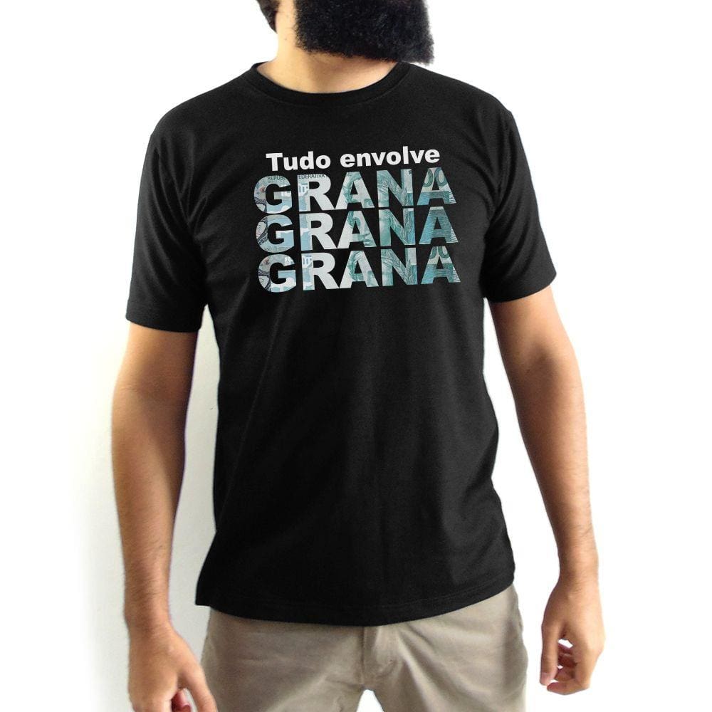 Camiseta Masculina Tudo Envolve Grana Preta