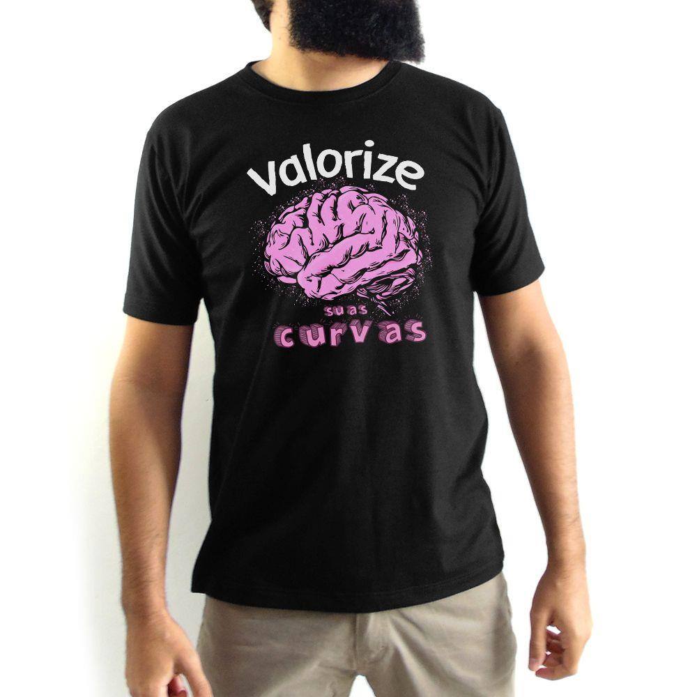 Camiseta Masculina Valorize Suas Curvas Preta