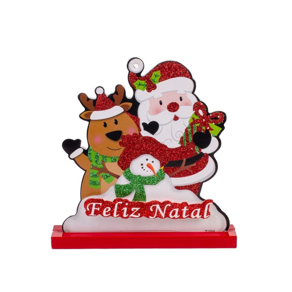 Enfeite de Mesa Natal Painel Papai Noel Rena Boneco de Neve