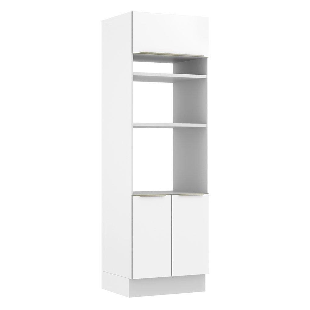 Torre Quente Madesa Lux 70 cm 3 Portas - Branco/Branco Veludo