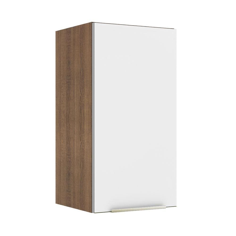Armário Aéreo Madesa Lux 35 cm 1 Porta - Rustic/Branco Veludo