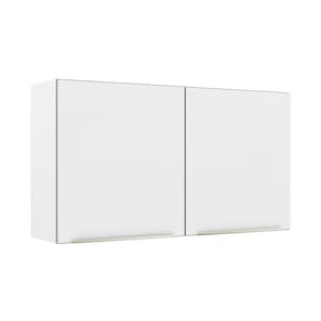 Armário Aéreo Madesa Lux 120 cm 2 Portas - Branco/Branco Veludo