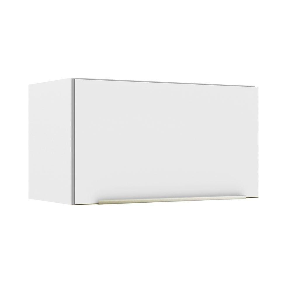 Armário Aéreo Madesa Lux 60 cm 1 Porta Basculante - Branco/Branco Veludo