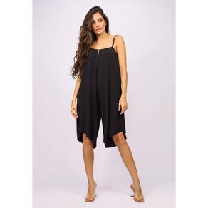 Macacão Pantacourt Solto Viscose Preto