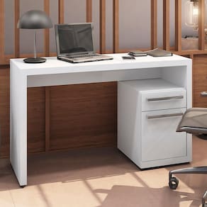 Mesa de Escritório 1.20M Branco 1 gaveta 1 porta S970