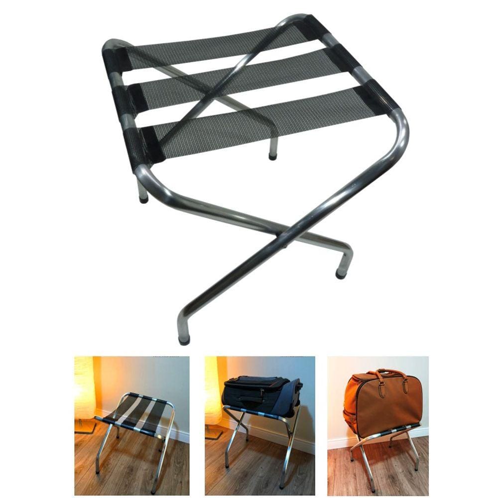 Suporte De Malas Dobrável Alumínio Hotel Até 100kg - Zaka