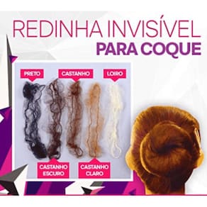 KIT Redinha Invisível P/ Coque - 100 Unid Castanho Escuro
