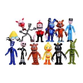 Kit 6 Bonecos Animatronics Five Nights At Freddy's Nightmare no