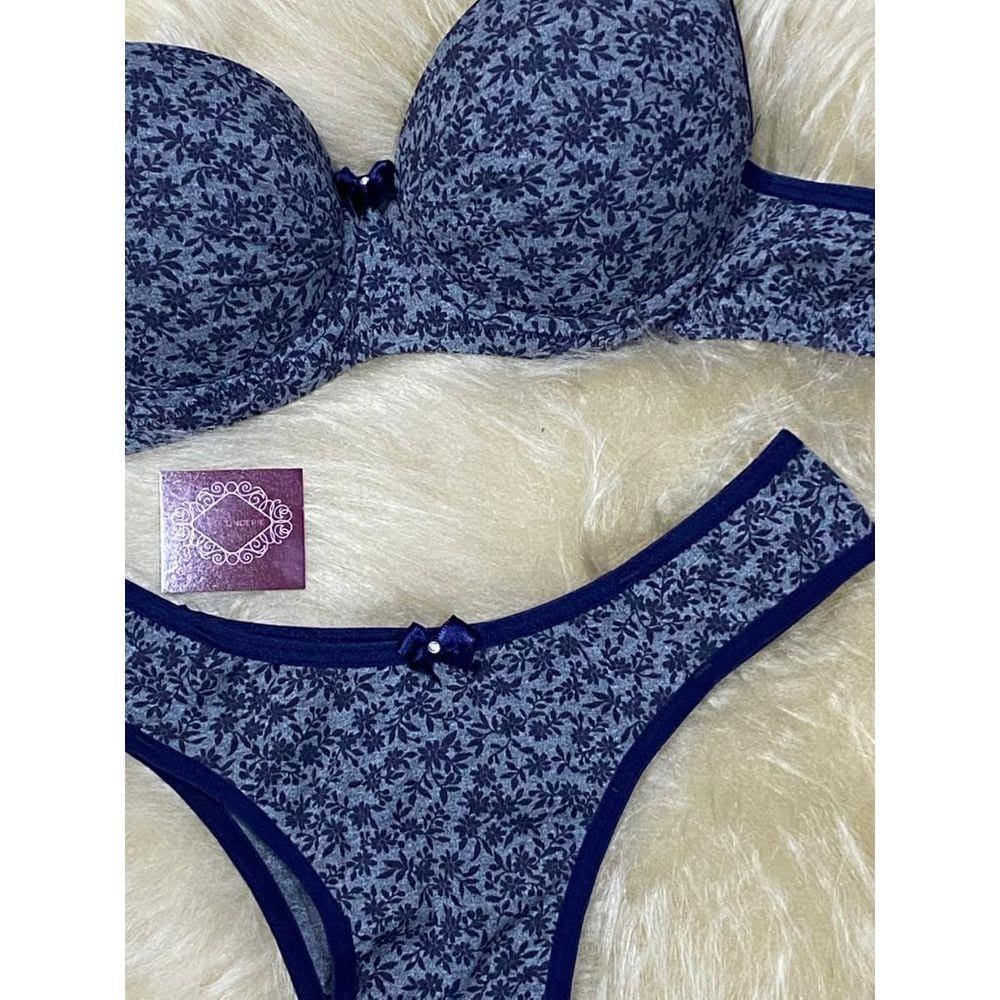 Conjunto Lingerie em Liganete Estampada