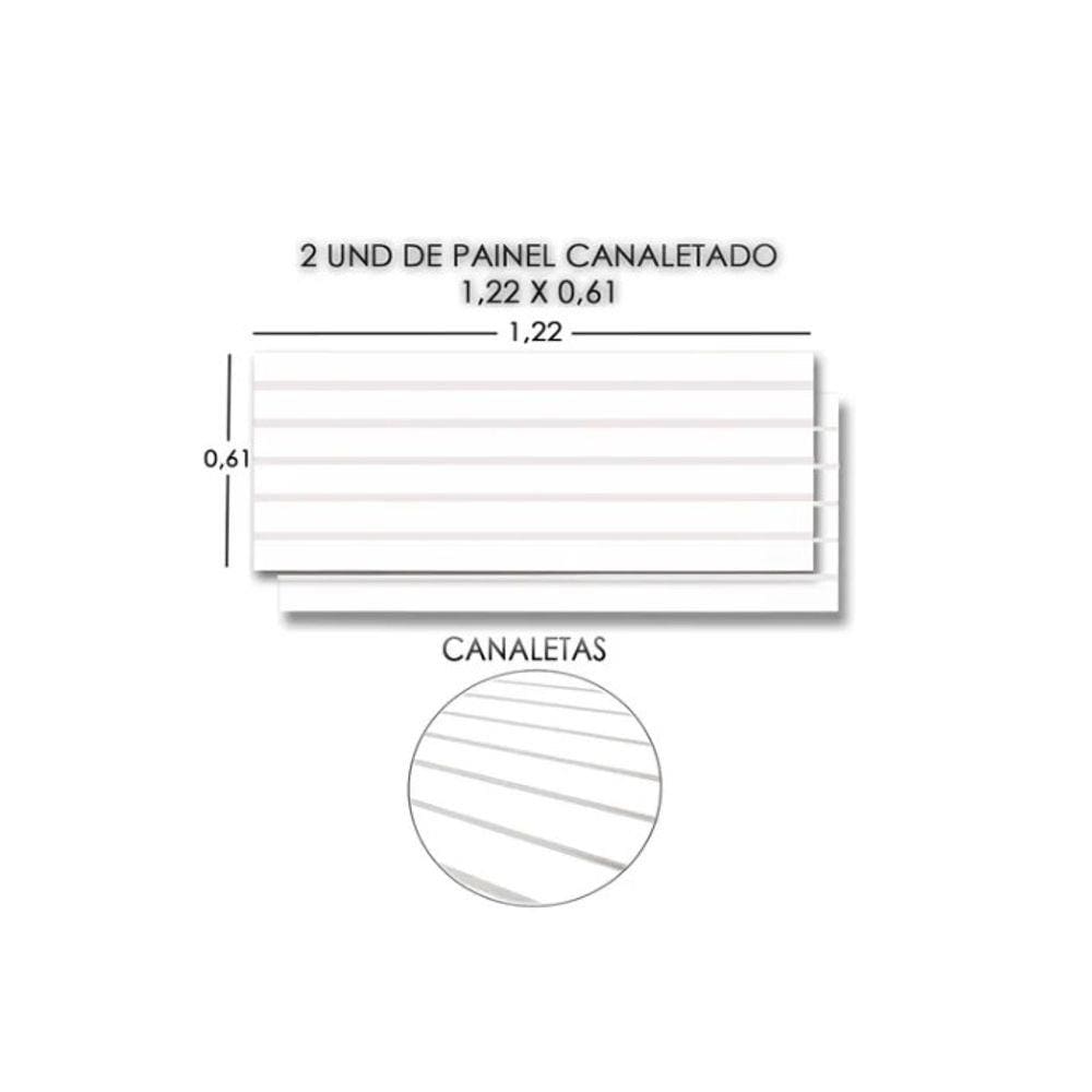 Painel Canaletado Branco 122x61 (2peças) +canaletas BRANCA