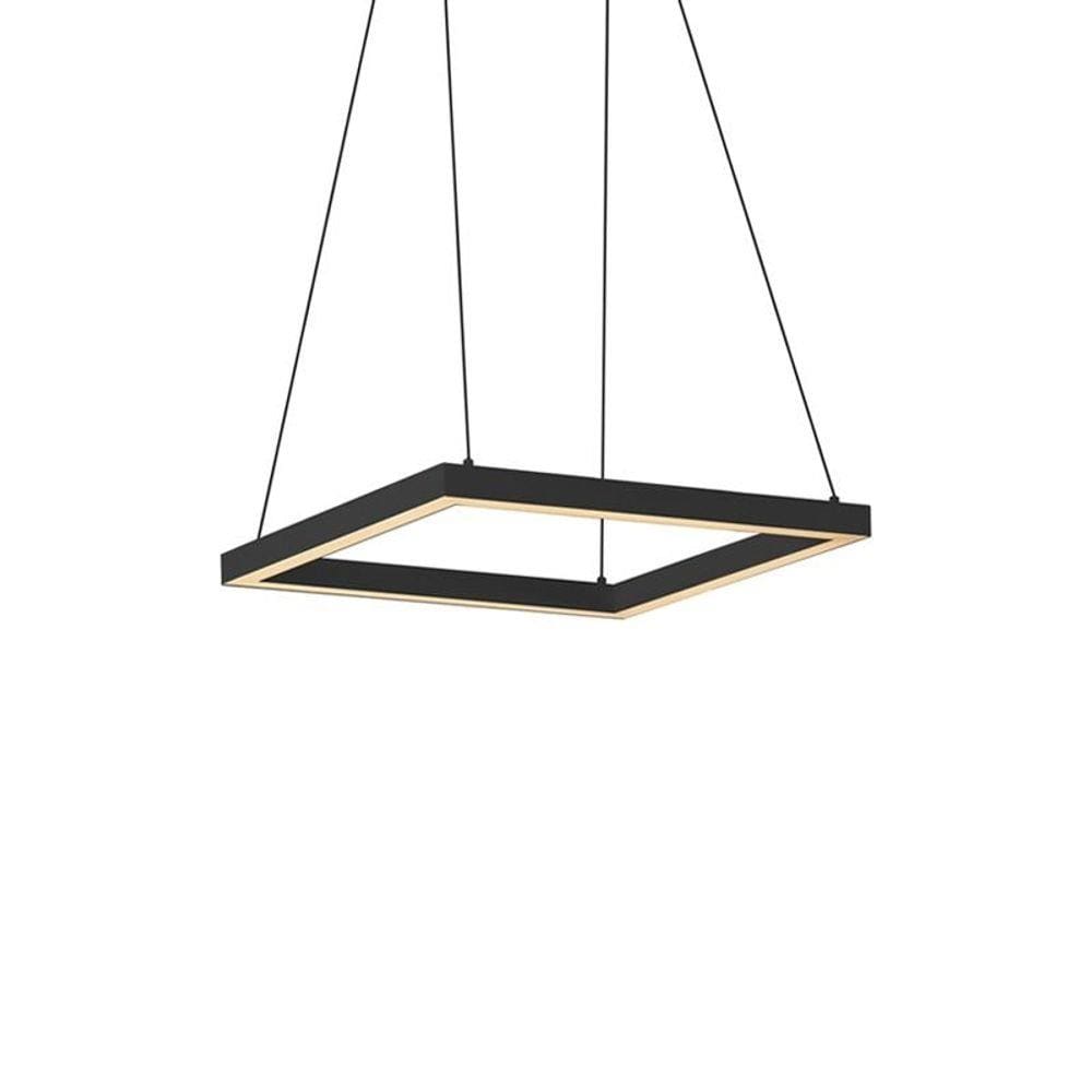 Lustre Pendente Newline Fit Led 740 Bivolt Preto 3000K Luz Amarela