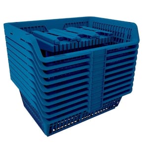 Cesto Plástico Removível Presto 43cm, 40Kg Capacidade, Azul, 5x1