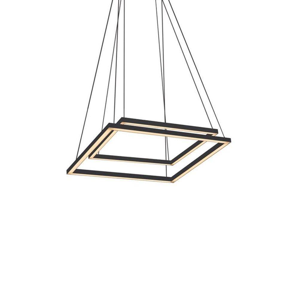 Lustre Pendente Newline Fit Led 748 Bivolt Preto 3000K Luz Amarela