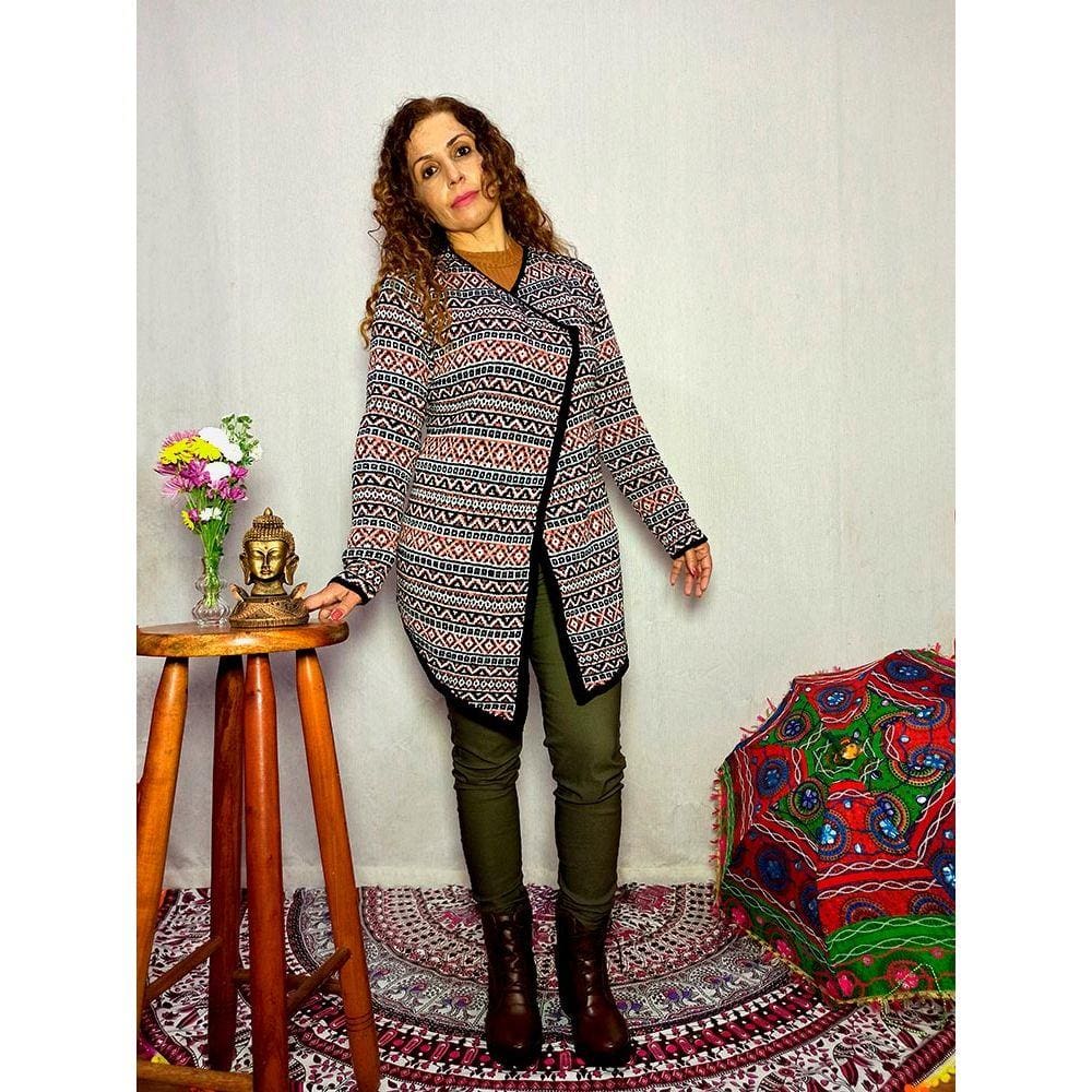 Cardigan De Boho De Tricot Alaranjado