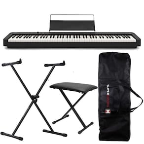 Kit Piano Digital Casio CDP-S110 Bk 88 Teclas + Capa + Suporte X + Banqueta X