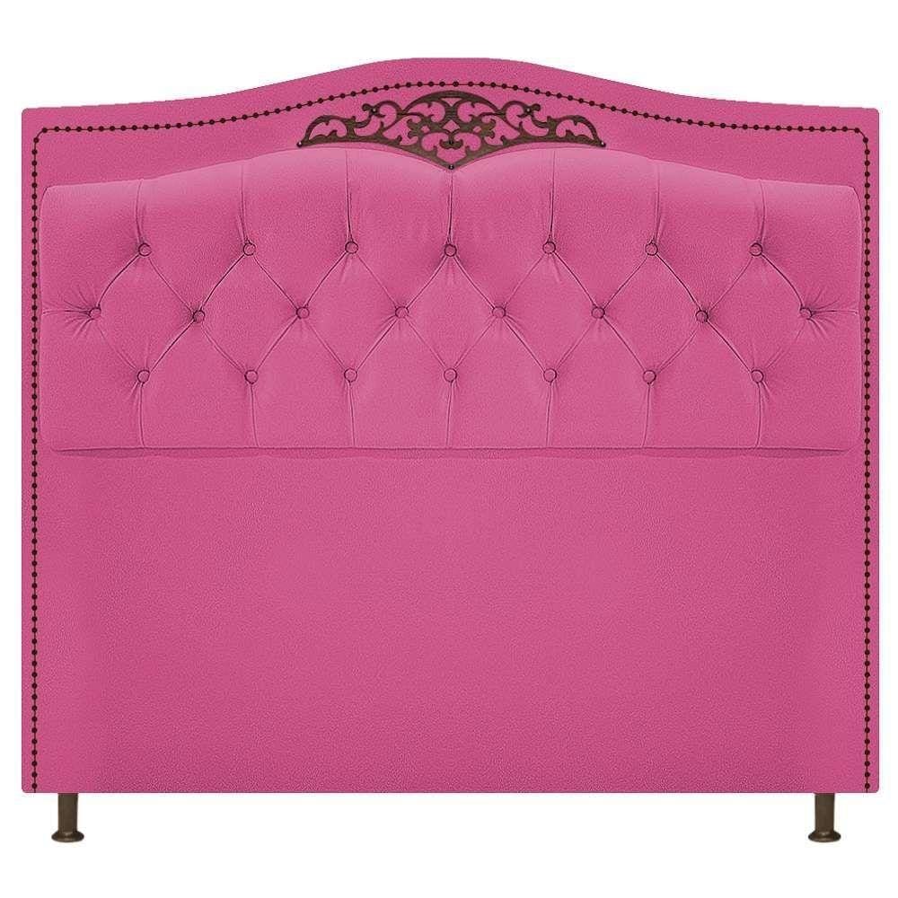 Cabeceira Estofada Yasmim 140 Cm Casal Suede Pink