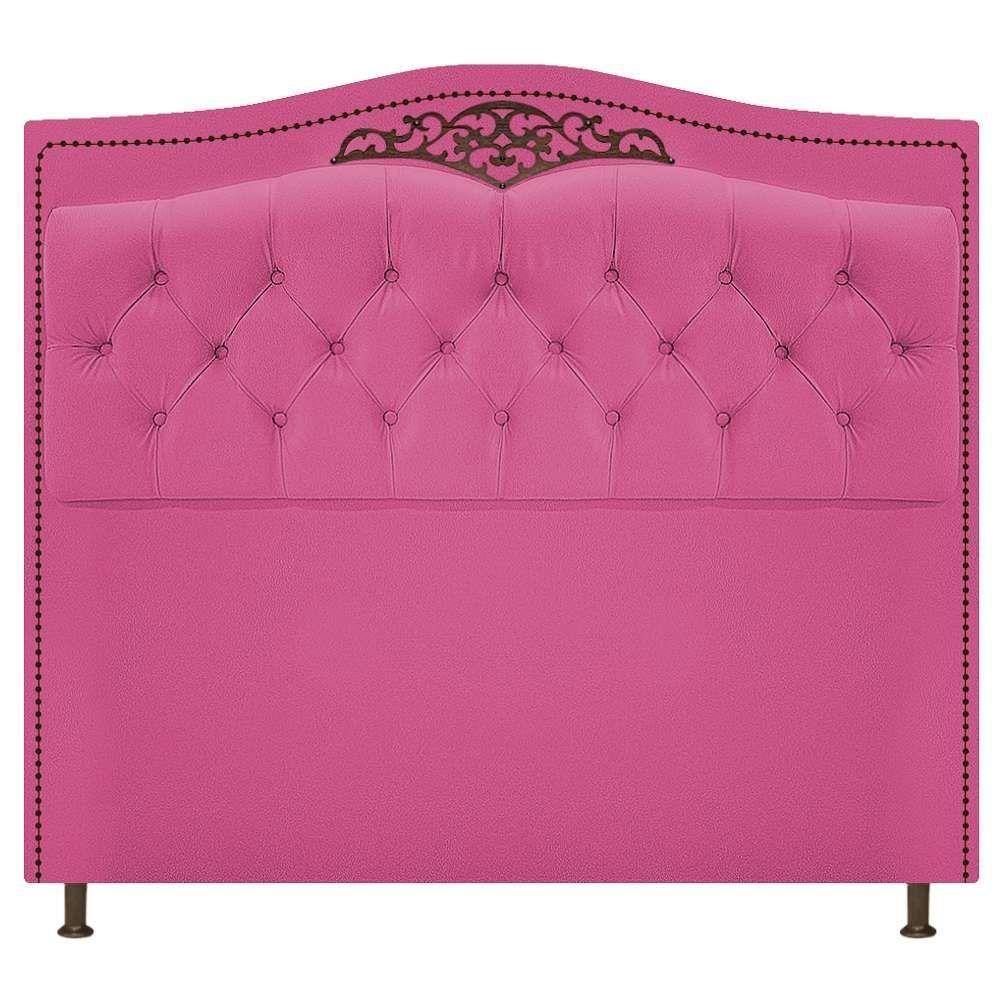 Cabeceira Estofada Yasmim 160 Cm Queen Size Suede Pink