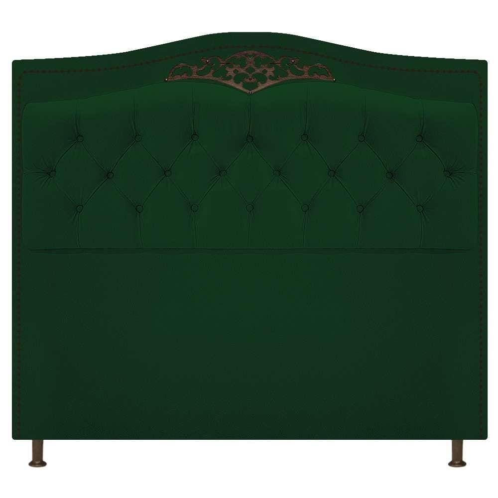 Cabeceira Estofada Yasmim 160 Cm Queen Size Suede Verde