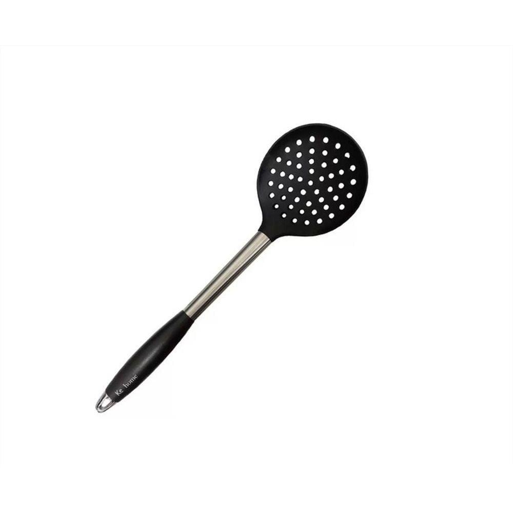 Escumadeira de Silicone  Frituras Inox Ke Home Preta