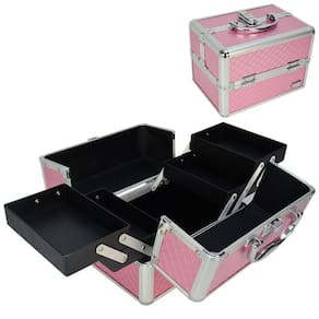 Maleta Maquiagem e Joias Frasqueira Rosa CBRN19137