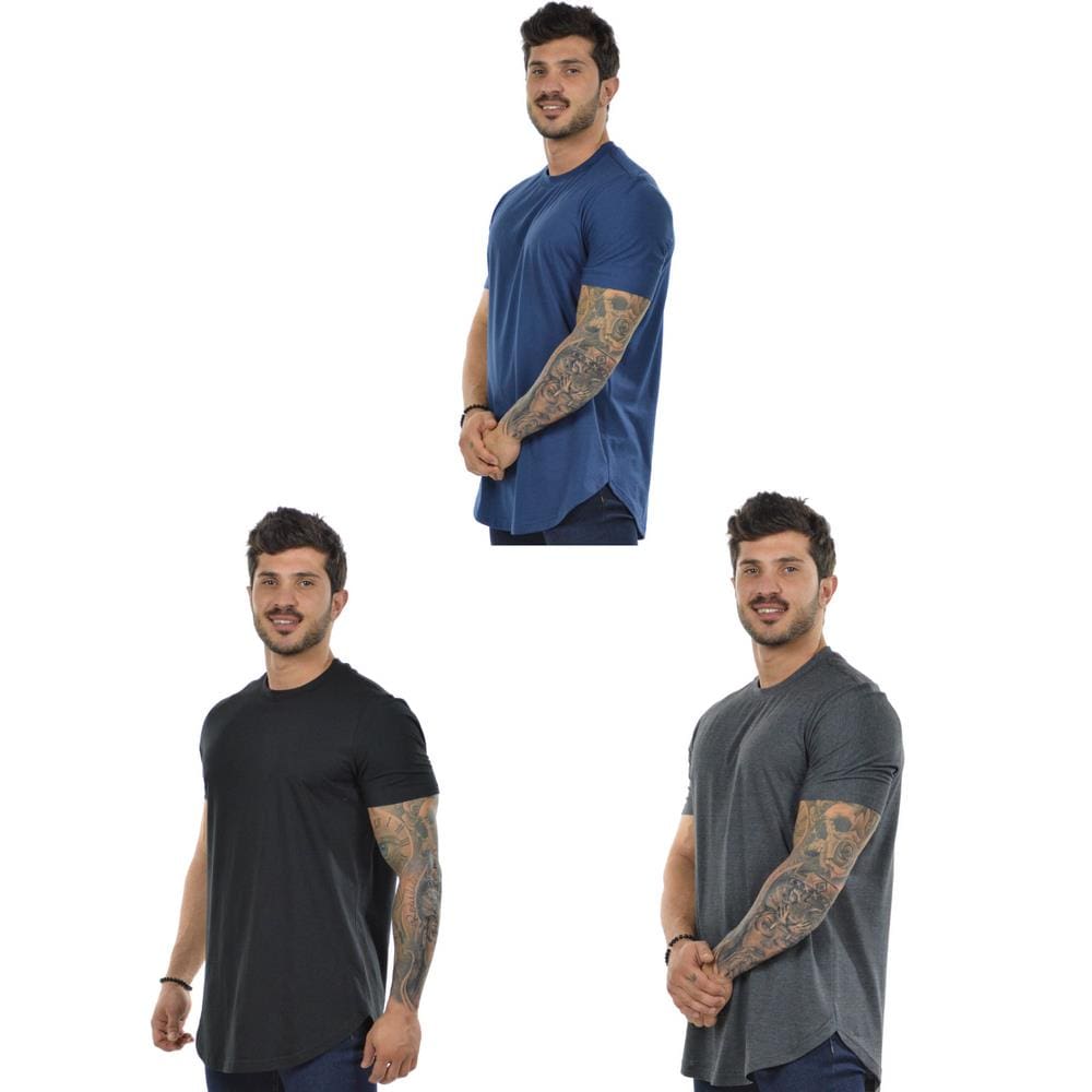 Kit 3 camisetas longa masculina  fenomenal (sem elasticidade)