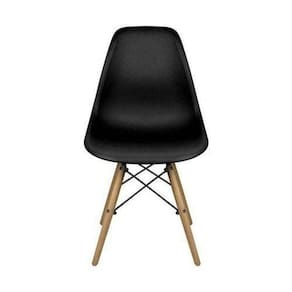 Kit 5 Cadeiras Eiffel Sala Jantar Cozinha Escritório Charles Eames Preta