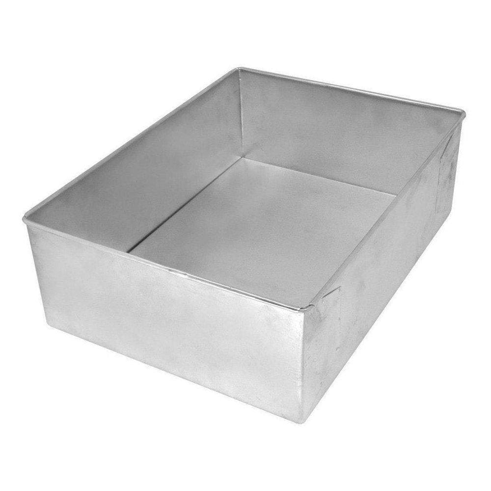 Assadeira De Bolo Retangular Grande Em Alumínio 40X30X10 Cm