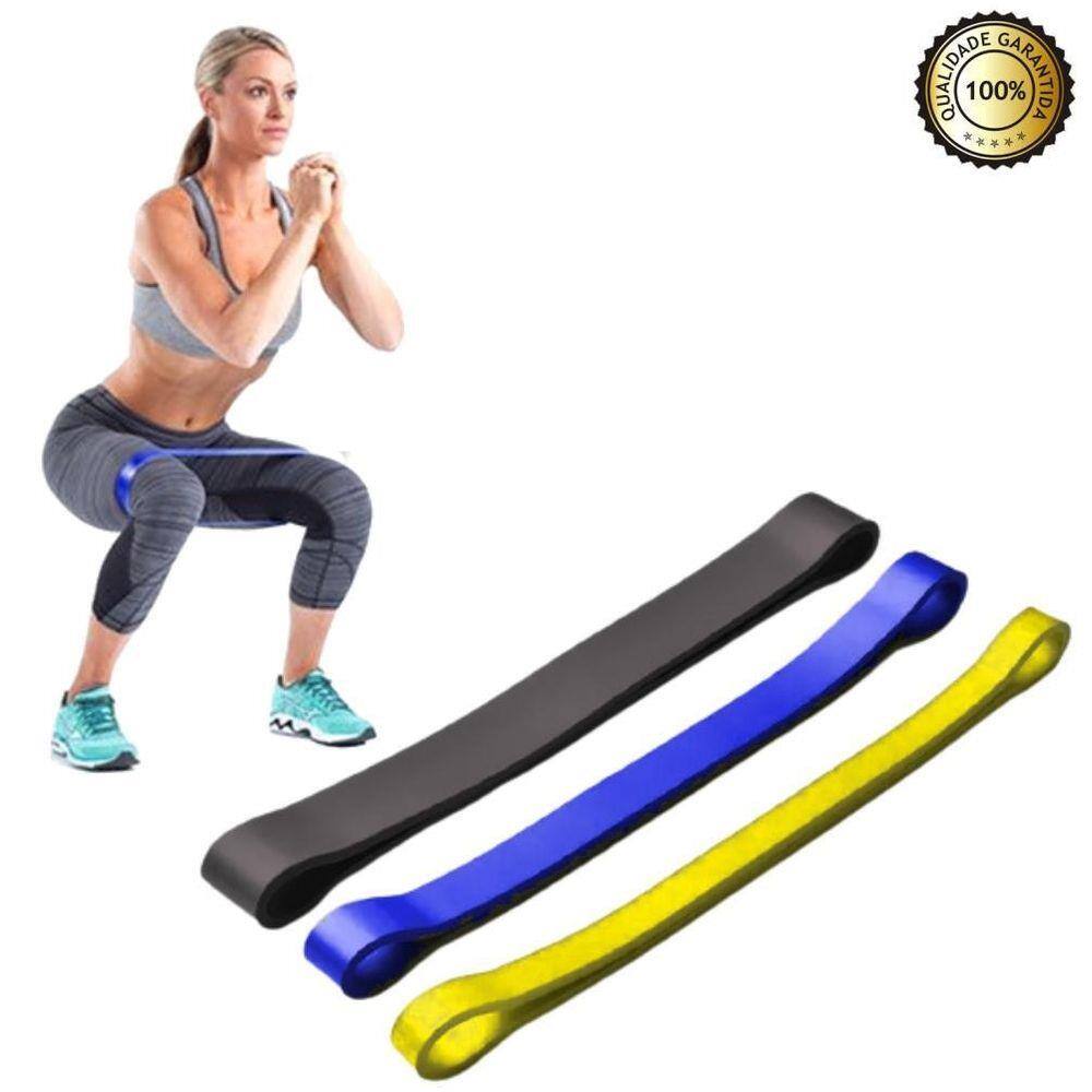 Kit 3 Super Mini Band Extensor Elástico Leve, Médio E Forte