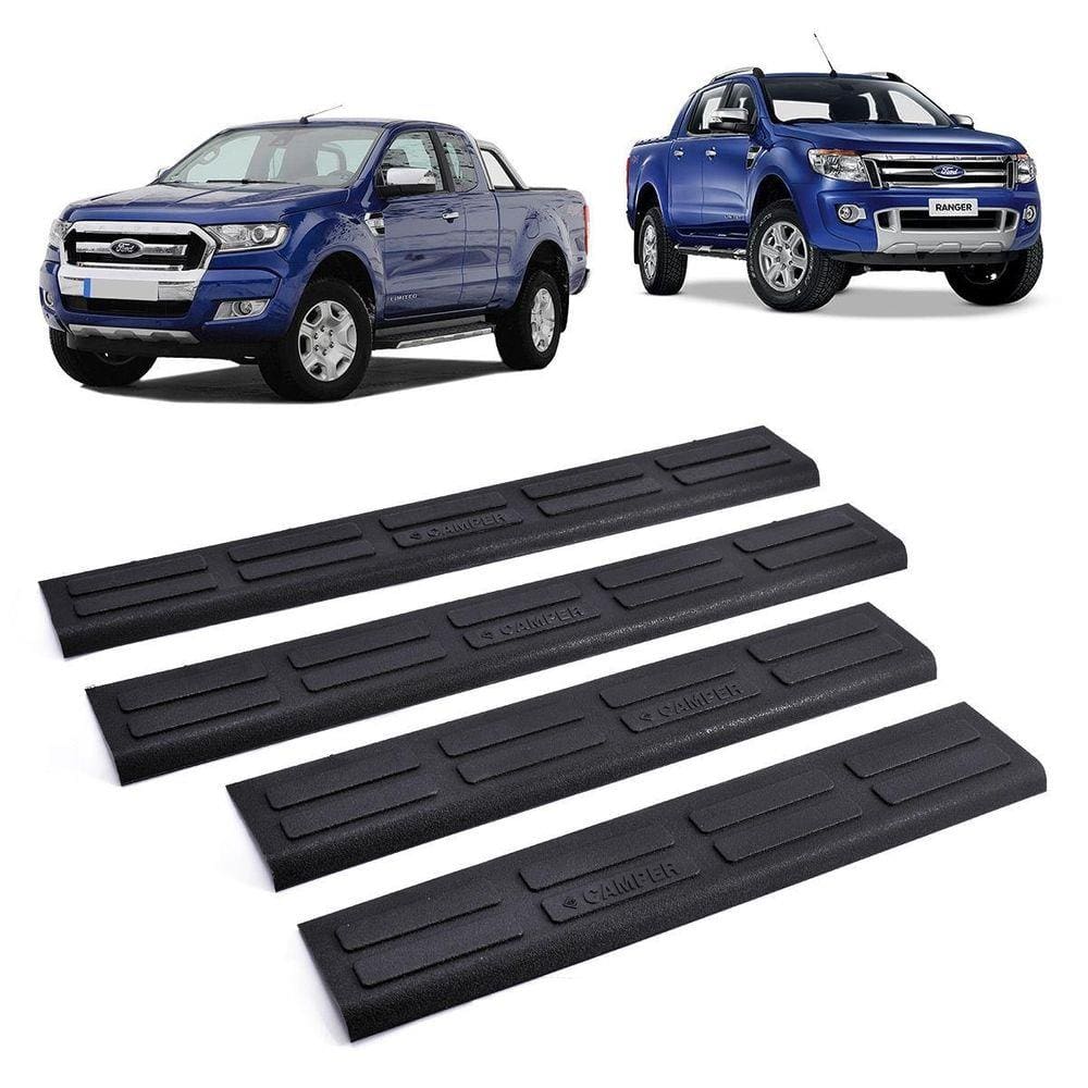 Soleira Porta Protetor Preto Rigida 4Pc Ranger Dupla 2014