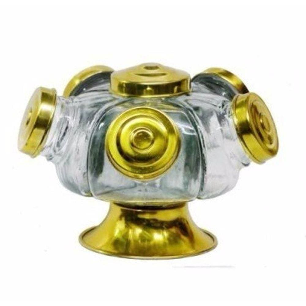 MINI baleiro giratório com tampa dourada 274-PDO
