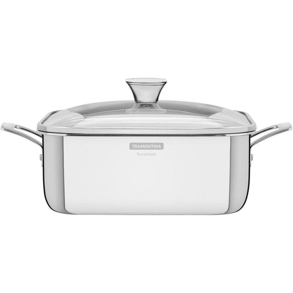 Caçarola Tramontina Grano Quadrada 24Cm Corpo Triplo Inox 4L