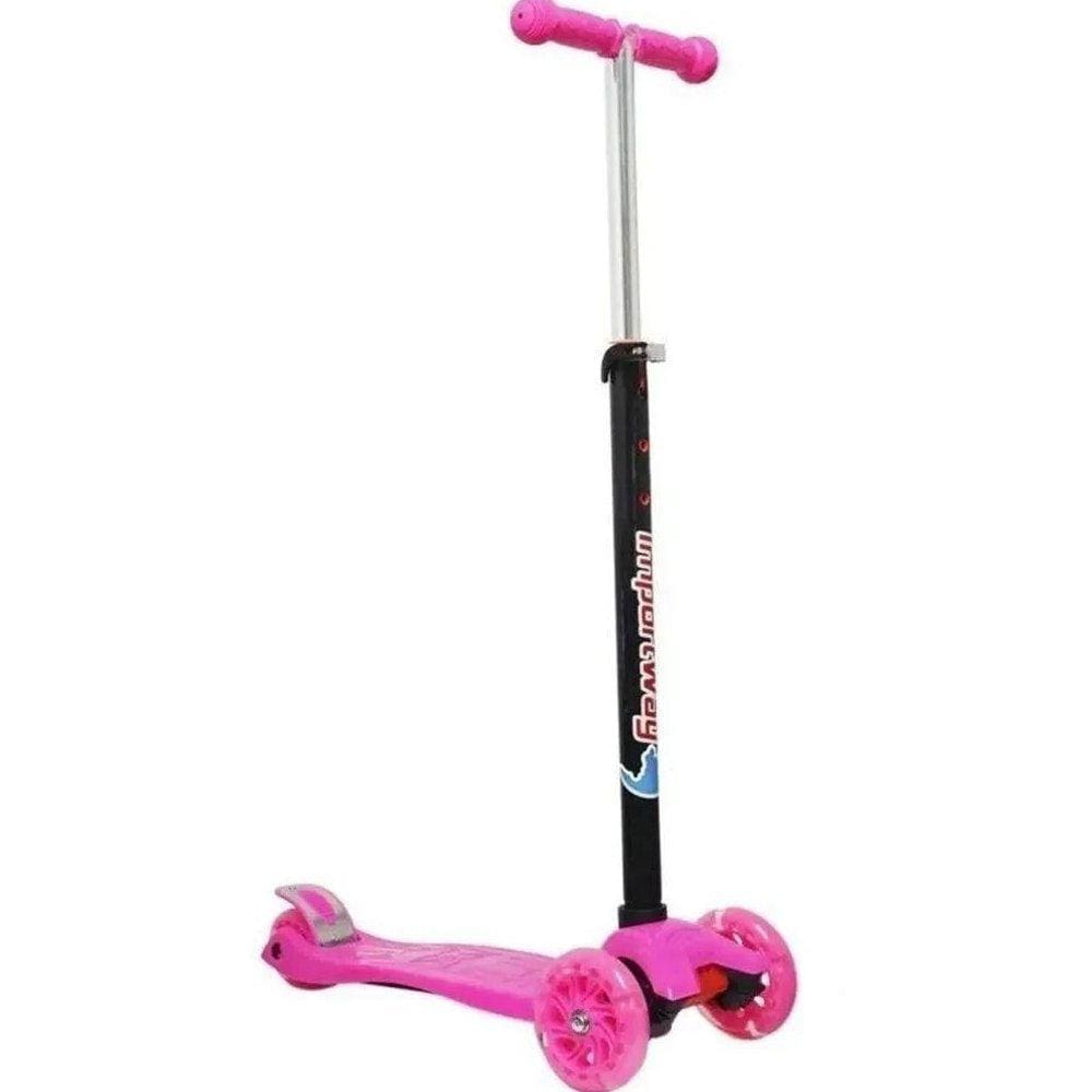 Patinete Infantil Rosa 3 Rodas Com Altura Regulavel