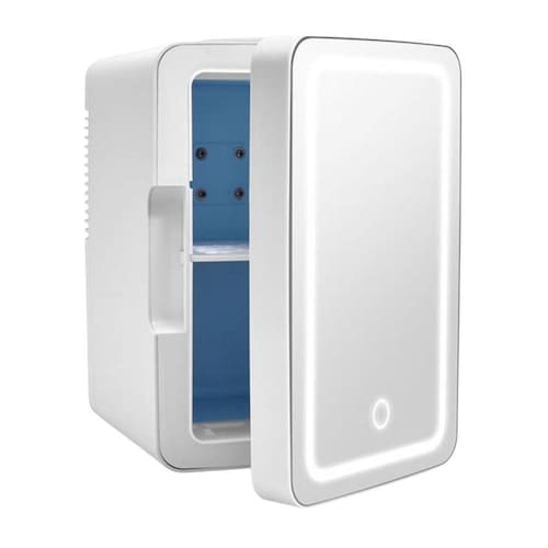 imagem-Mini Geladeira Espelhada Com Led 6L Branca 12V/110V/220V