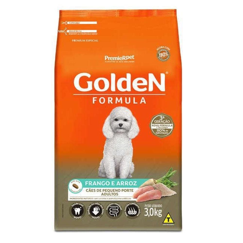 Ração Golden Formula Adulto Mini Bits Frango E Arroz 3 Kg