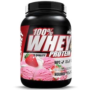 100% Whey Protein Shark Pro 900G Massa Muscular Morango