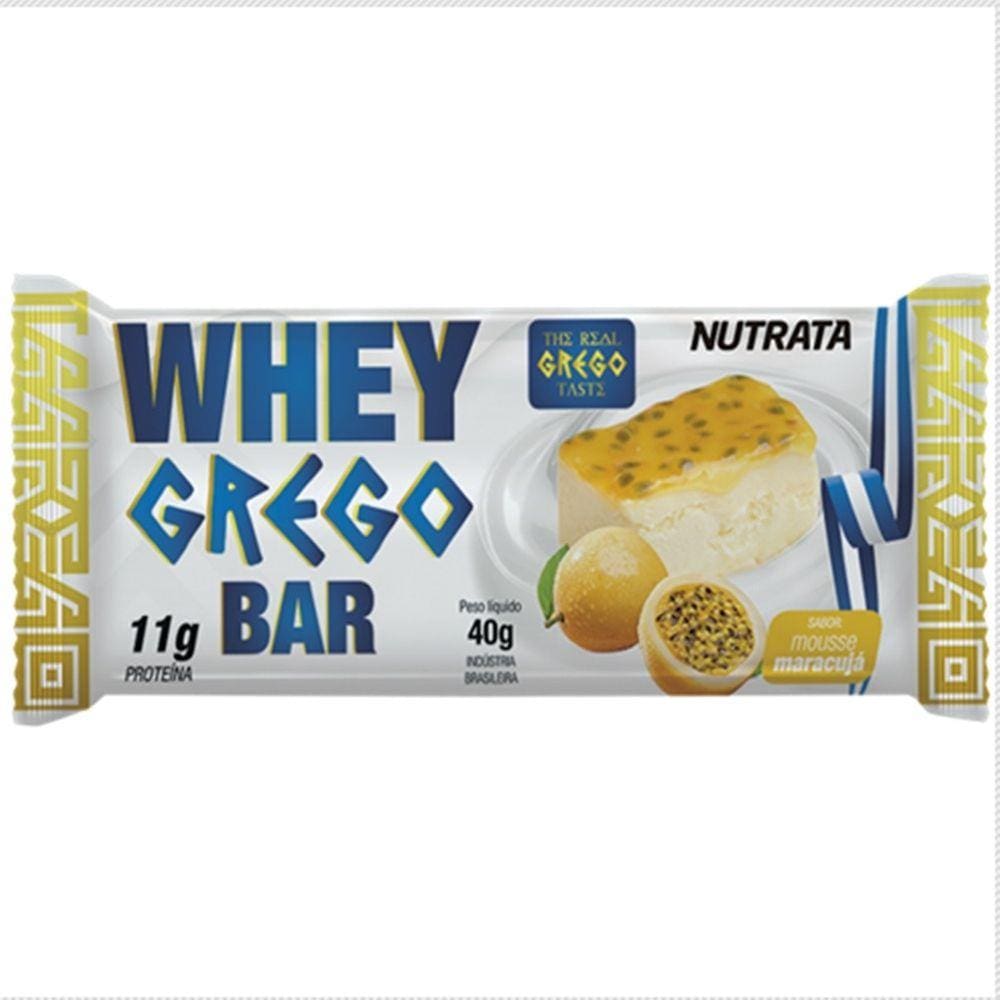Whey Grego Bar Mousse de Maracujá Nutrata Caixa Com 12