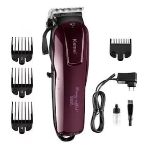 Máquina Cortar Cabelo Profissional Sem Fio Kemei Km-2600 Nfe
