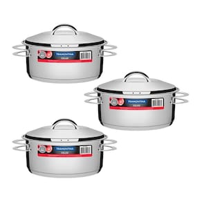KIT - 3 Panelas Aço Inox Fundo Triplo Solar 4,7L PIT 1 - Tramontina