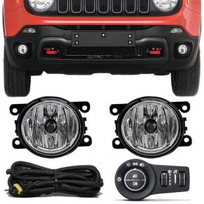 Kit Farol De Milha Neblina Jeep Renegade - Botão Painel