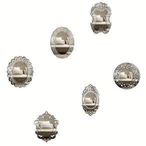Kit Mini Espelhos Decorativos Venezianos Taranto 6 Peças