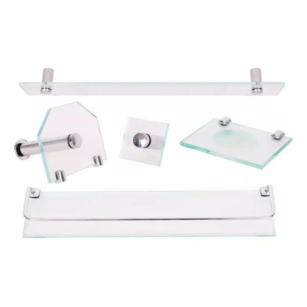 Kit Acessórios Para Banheiro De Vidro Para Banheiro Incolor